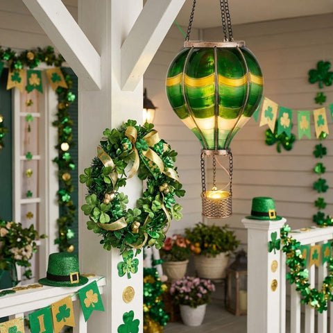 TERESA'S COLLECTIONS outdoor lantern hanging in a tree provides solar-lit ambience for gatherings