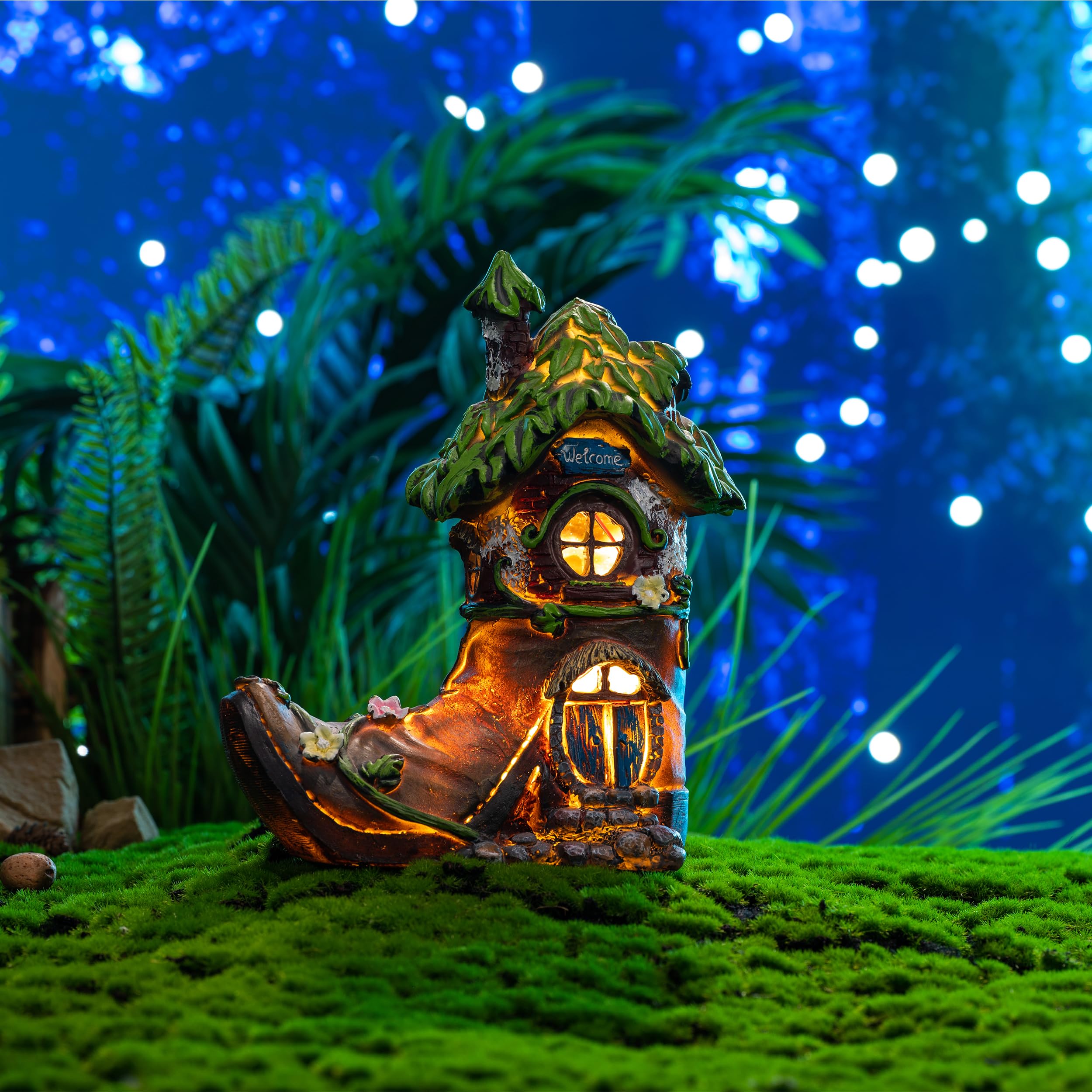 Teresa's Collections solar outdoor light statue for patios and gardens.