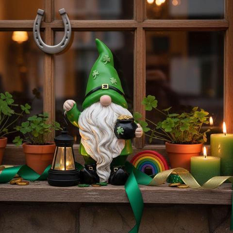 8-inch Teresa's gnome statue withstands weather while staying charming.