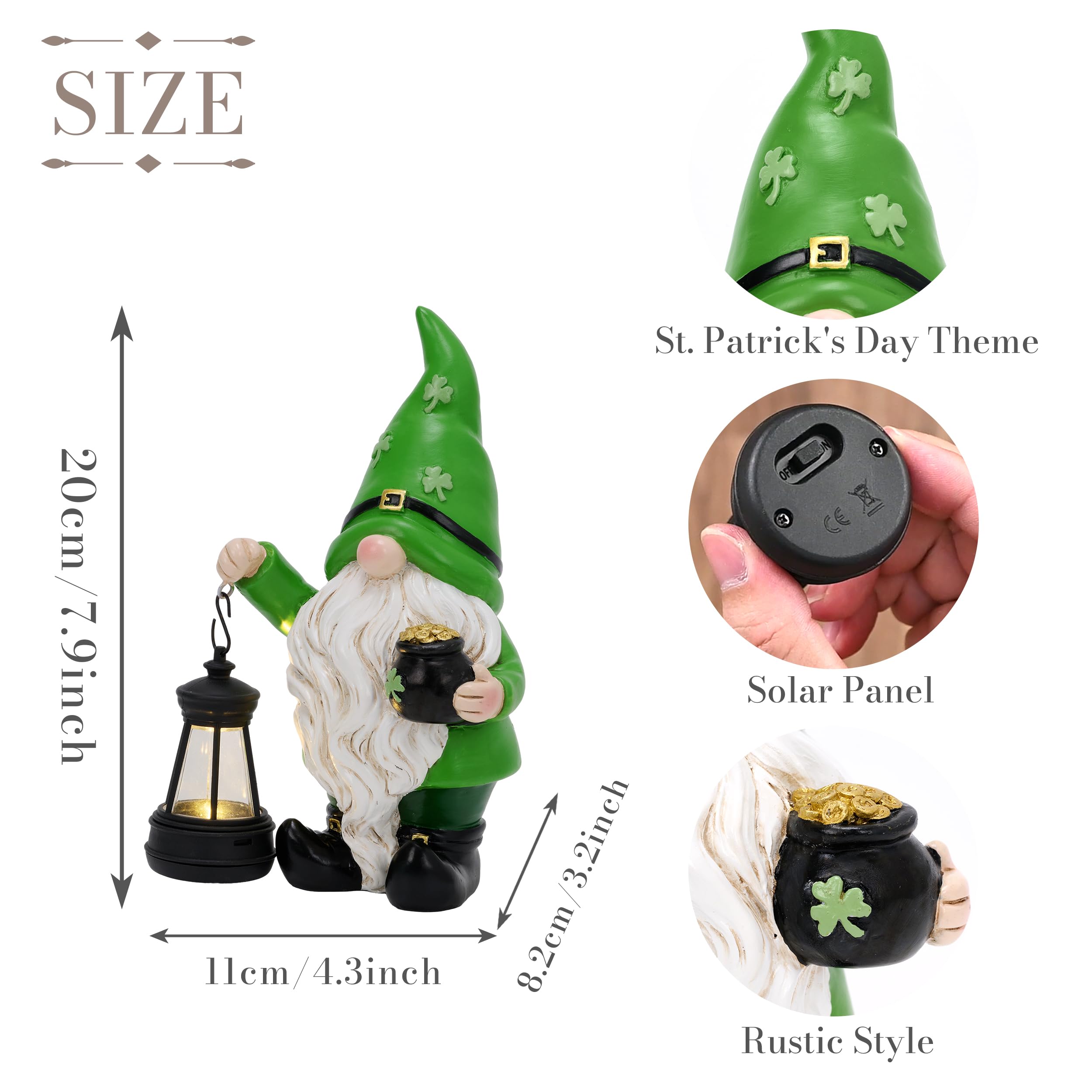 Solar-powered lantern lights automatically after dark for cozy ambiance.