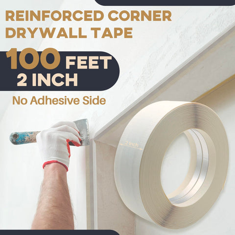 Terixe corner tape being positioned in an inside corner for easy alignment.