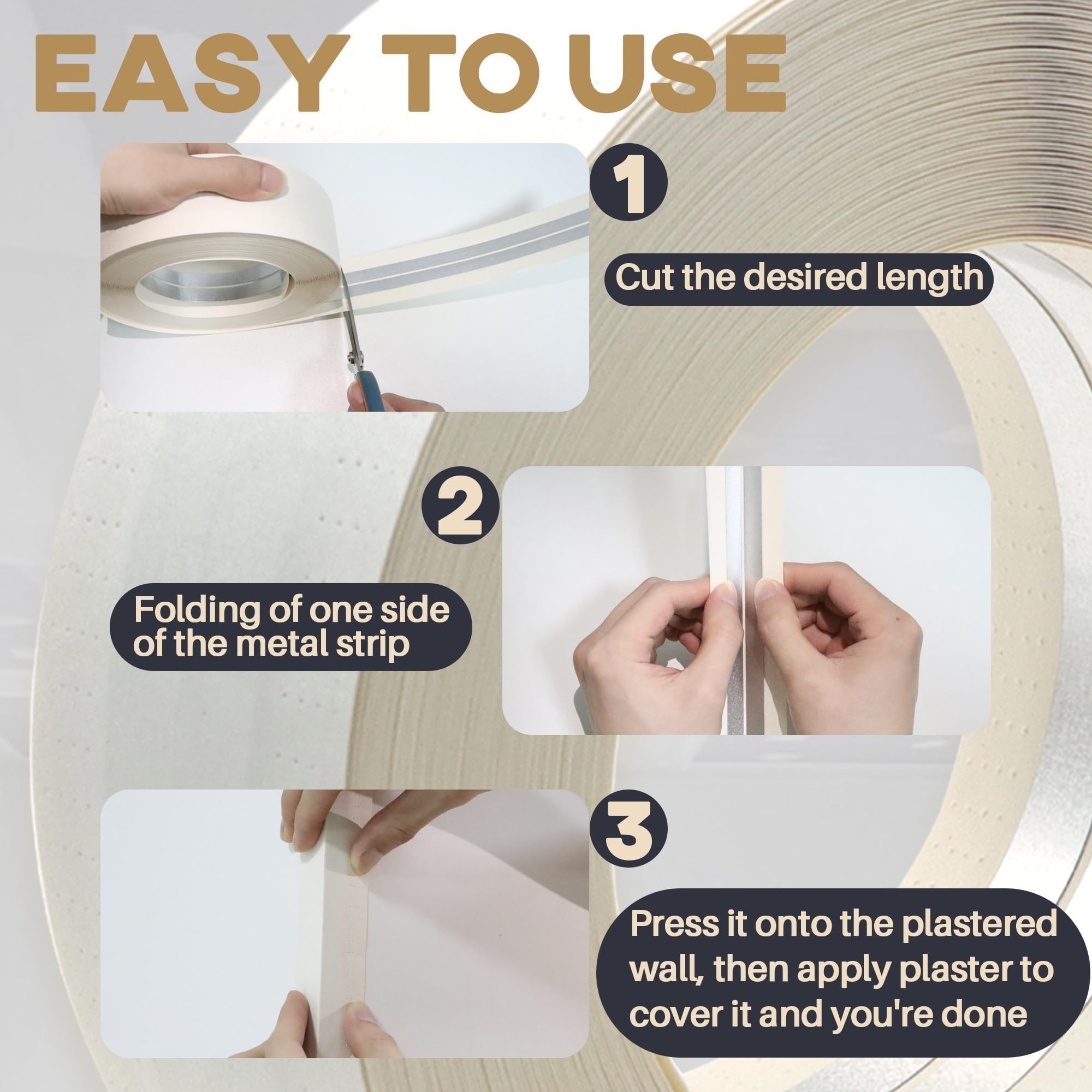 Terixe tape shows neat openings that improve adhesion for quick placement.