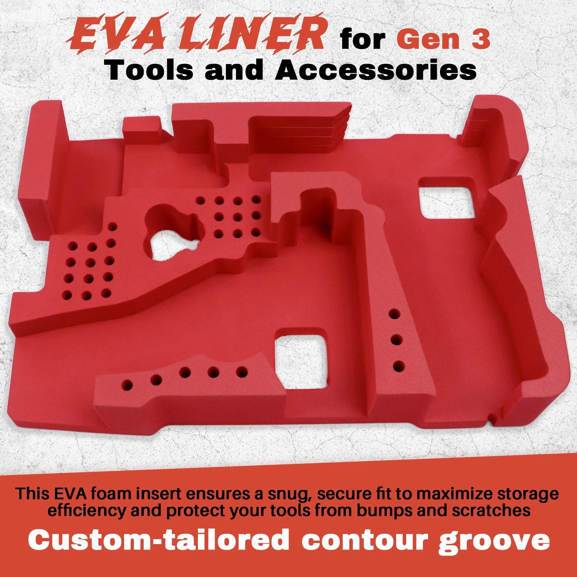 Terixe EVA liner surface protects tools from bumps and scratches during transport.