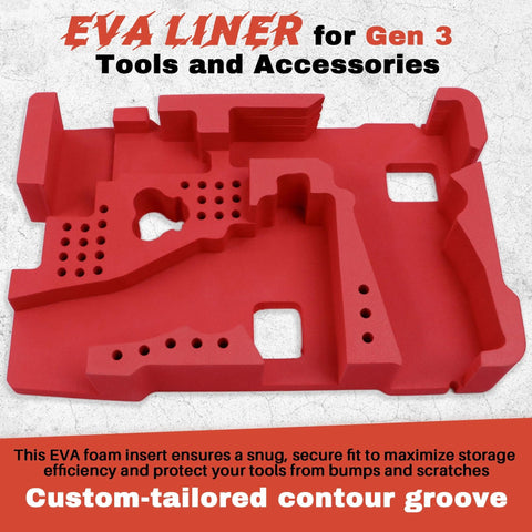 Terixe EVA liner surface protects tools from bumps and scratches during transport.