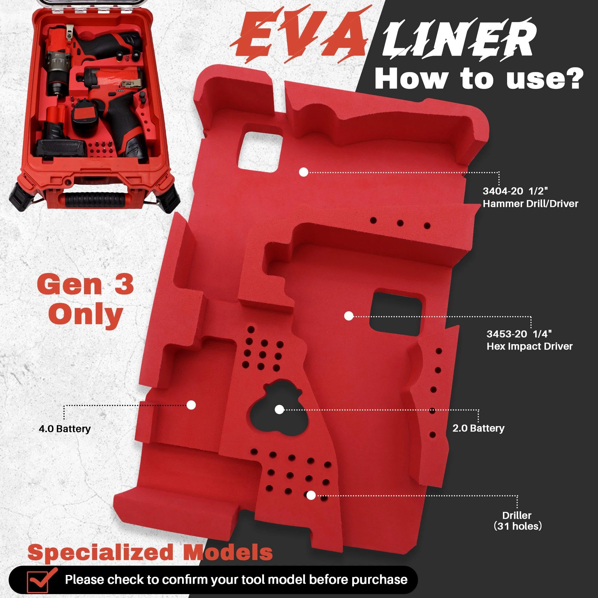Terixe EVA liner inserted into toolbox showing quick setup and organized layout.