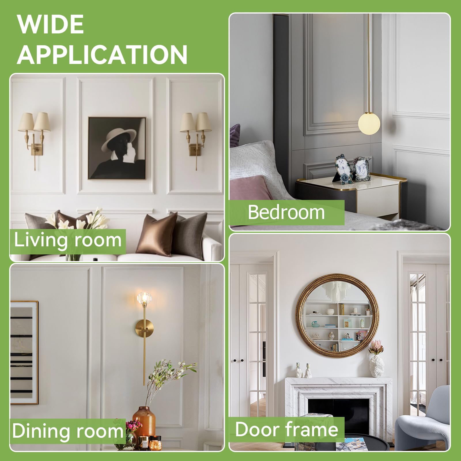 TEROMAS wide-application panels suit living rooms, bedrooms, bathrooms, and hallways for décor accents.