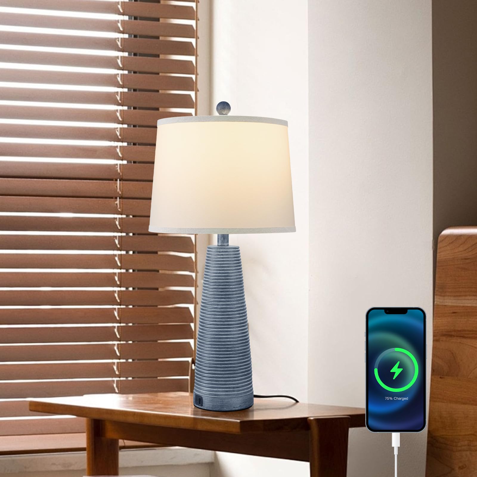 Terpsichore Nightstand Lamp offers 3-way dimming for mood-adjusted brightness