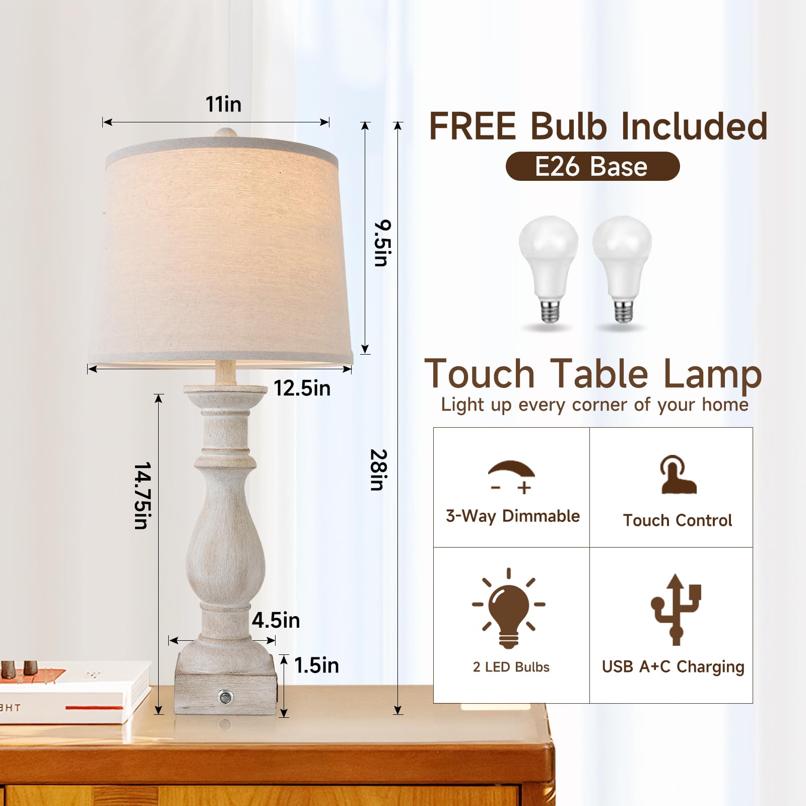 Terpsichore table lamps set of 2 paired on nightstands creates balanced lighting