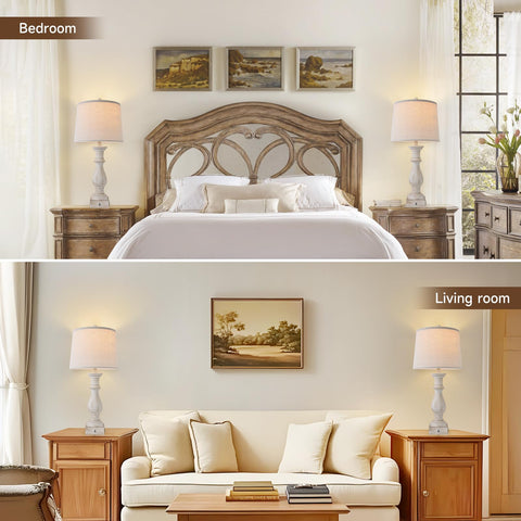 Terpsichore table lamps set of 2 usb-port offers built-in charging for devices