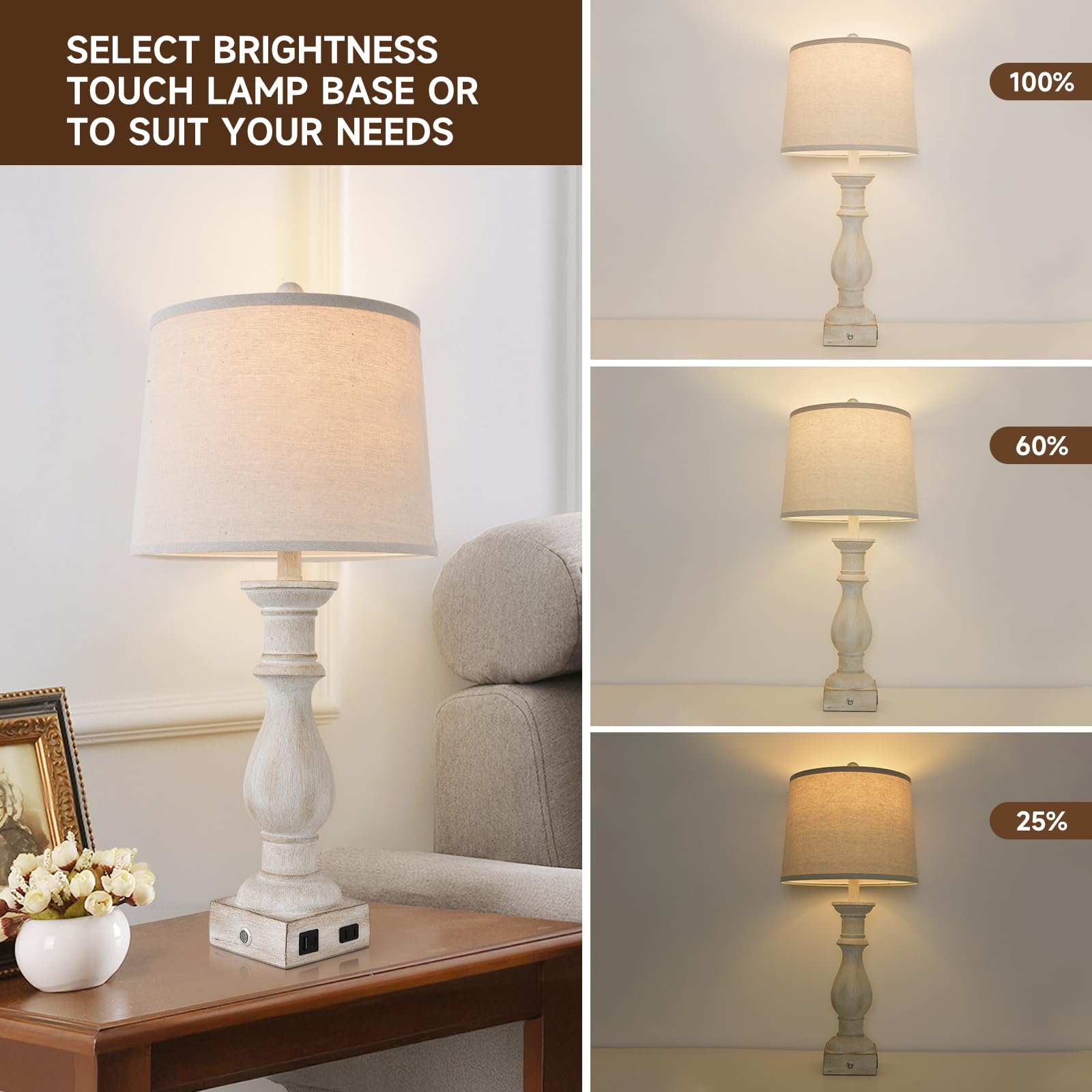 Terpsichore table lamps set of 2 vintage-farmhouse design complements bedrooms