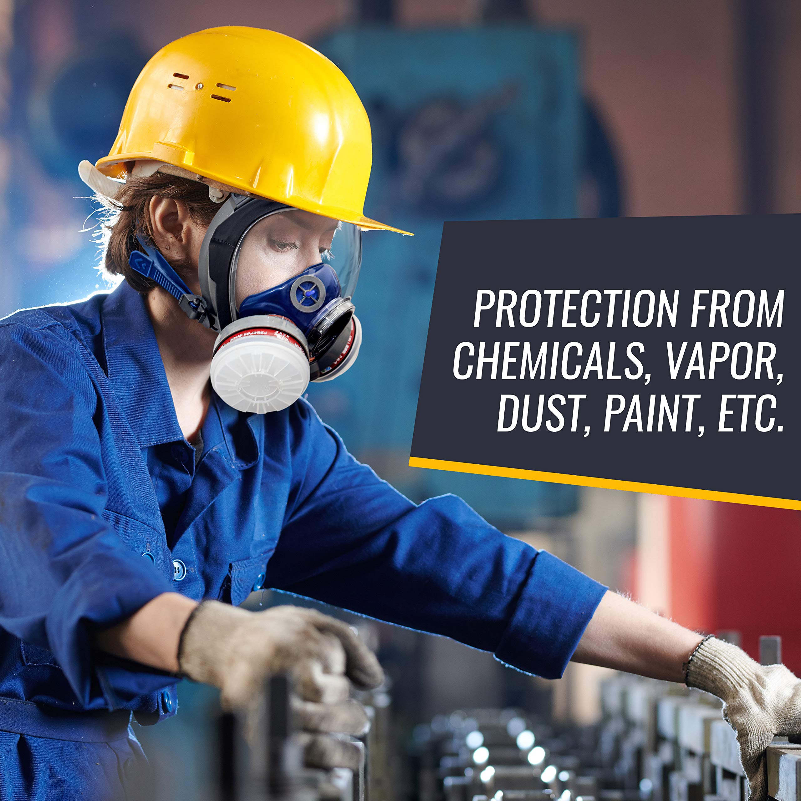 Tesoro Moda dust protection scene illustrates solid-particle shielding in workshop environments.