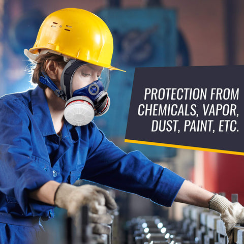 Tesoro Moda dust protection scene illustrates solid-particle shielding in workshop environments.