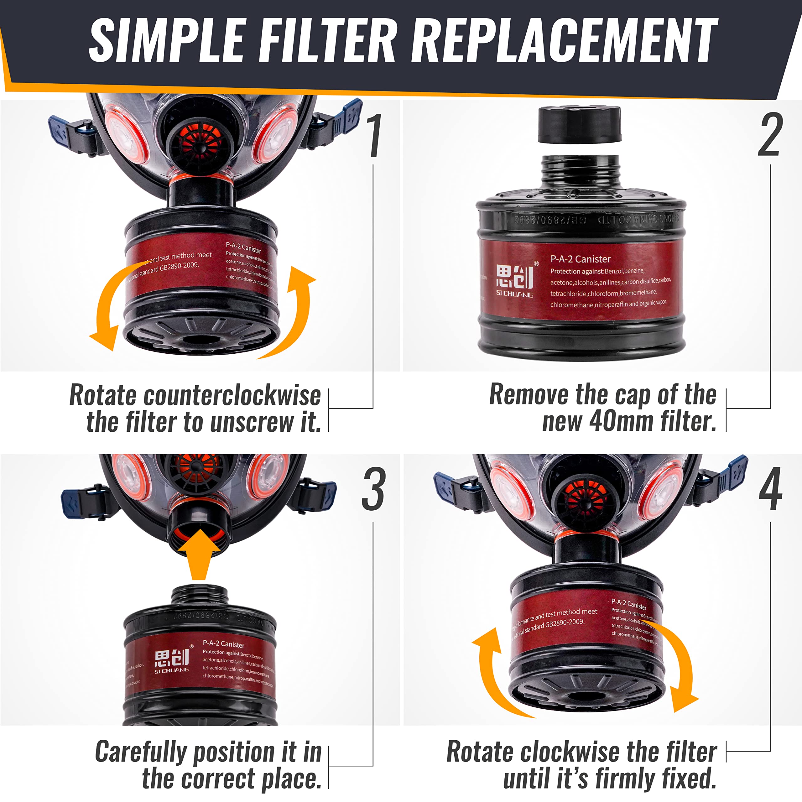 Tesoro Moda mask with activated charcoal filter for safer air in hazardous settings.