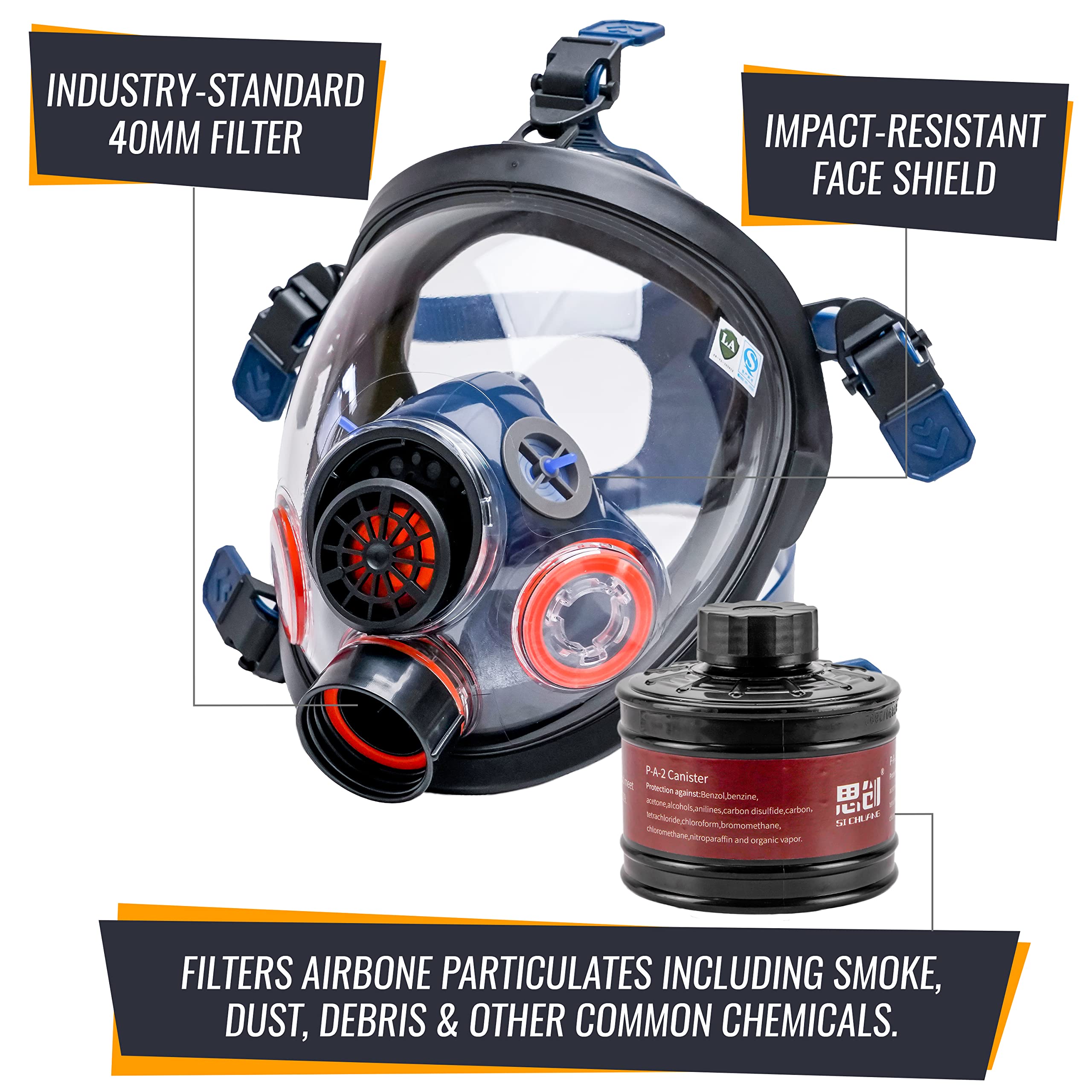 Tesoro Moda mask features speaking diaphragm for clear on-site communication.