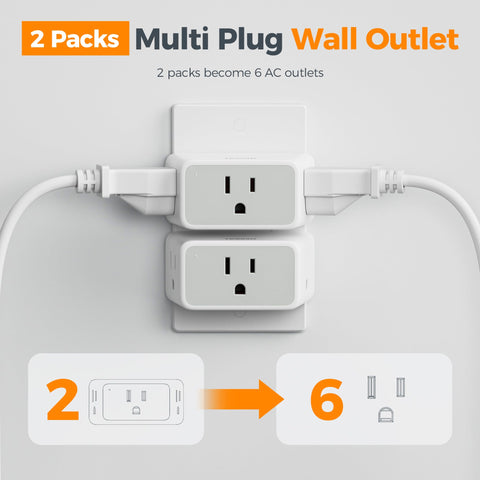 TESSAN 2-prong to 3-prong travel adapter compatible with various outlets