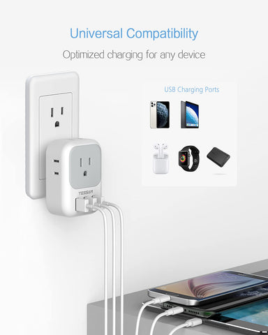 TESSAN cruise-friendly outlet extender keeps cabins organized.