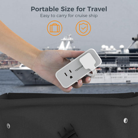 TESSAN cruise-friendly compact strip keeps devices powered in tight cabin spaces.