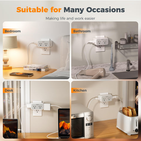 TESSAN surge protector for home office and dorm room setups