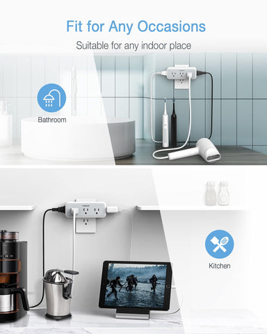 TESSAN dorm room plug expander simplifies shared outlet use.