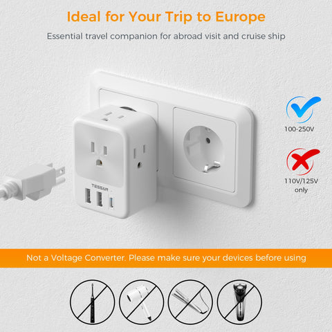 Ultra-portable travel essential with 100–250V compatibility for wide voltage devices.