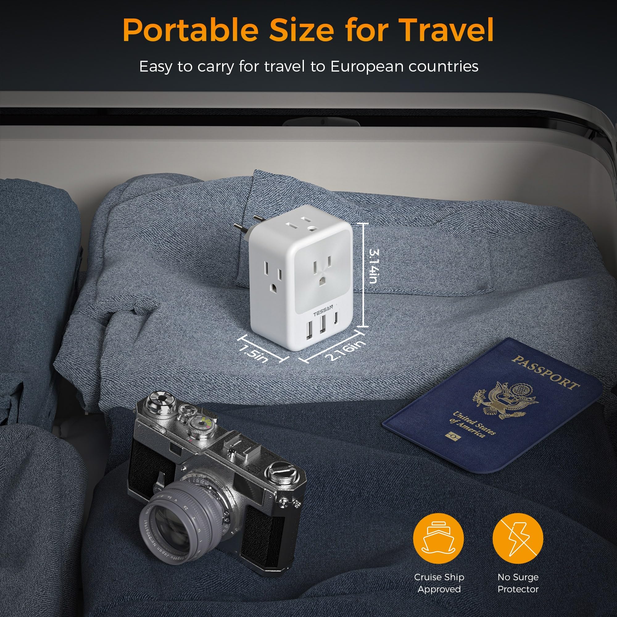 Ideal for hotel rooms, dorms, or cruise ship stays during trips.