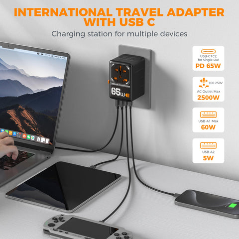 TESSAN global compatibility suitable for airports and hotels on trips.