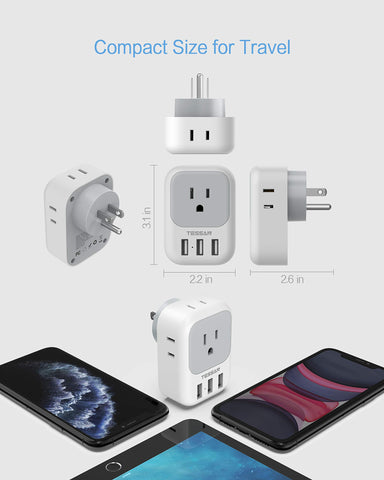 TESSAN low-profile USB design blends with any room.