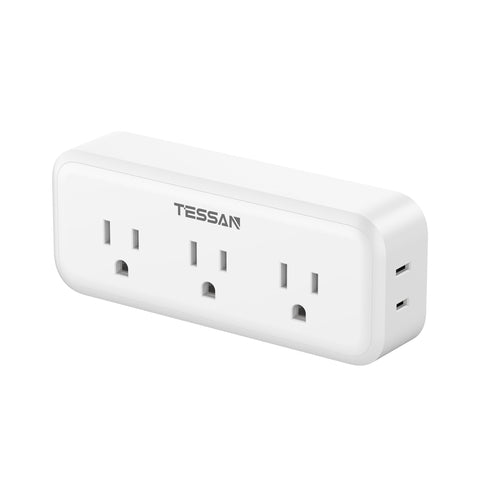TESSAN multi plug outlet with five outlets for simultaneous device charging.