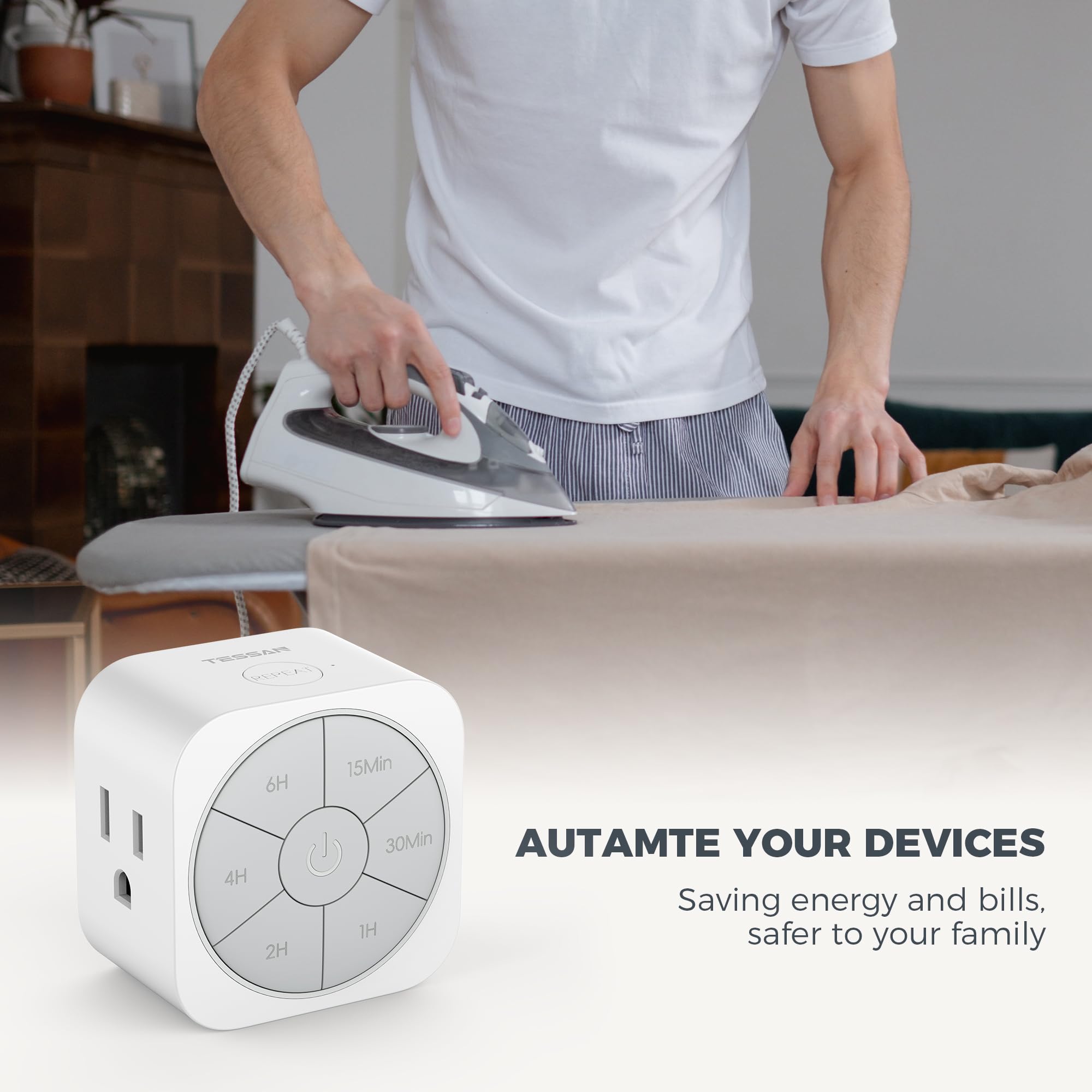 TESSAN energy-saving countdown timer reduces standby power of indoor devices