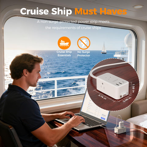 TESSAN USB ports on the power strip ideal for phones and tablets