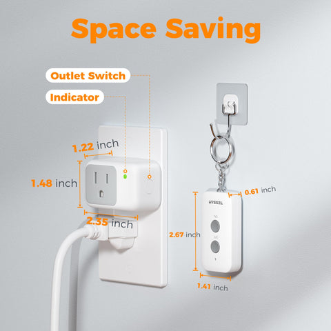 TESSAN remote control outlet packaging for easy setup