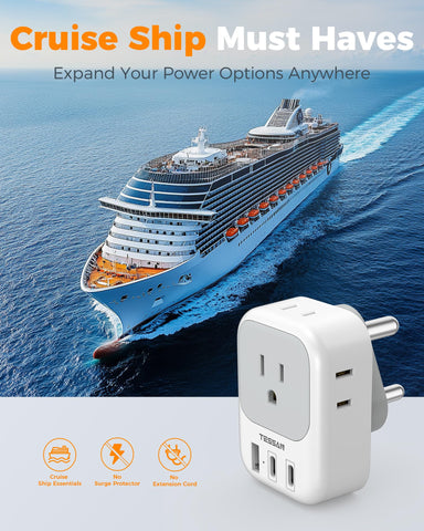 TESSAN travel-friendly design helps keep outlets organized.