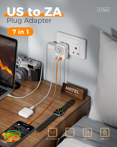 TESSAN USB-A and USB-C ports support multiple devices simultaneously.