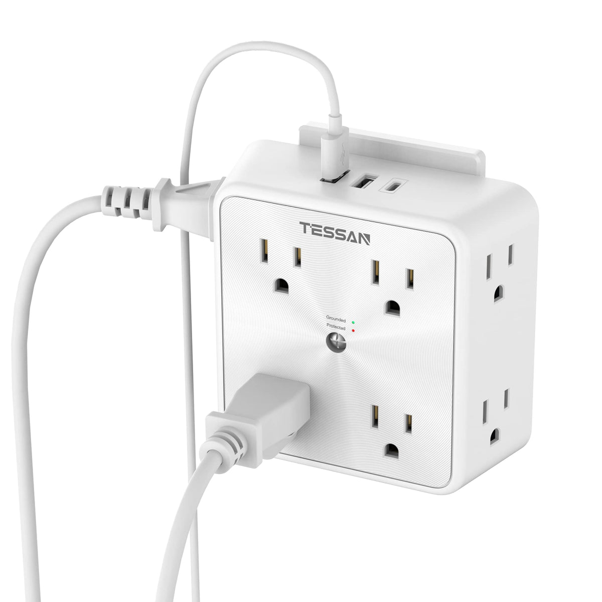 TESSAN surge protector with 8-outlet extender to power multiple devices at once