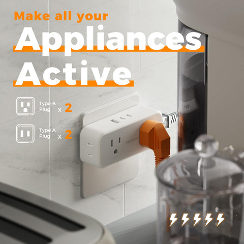 GFCI-compatible receptacle design supports safe indoor use.