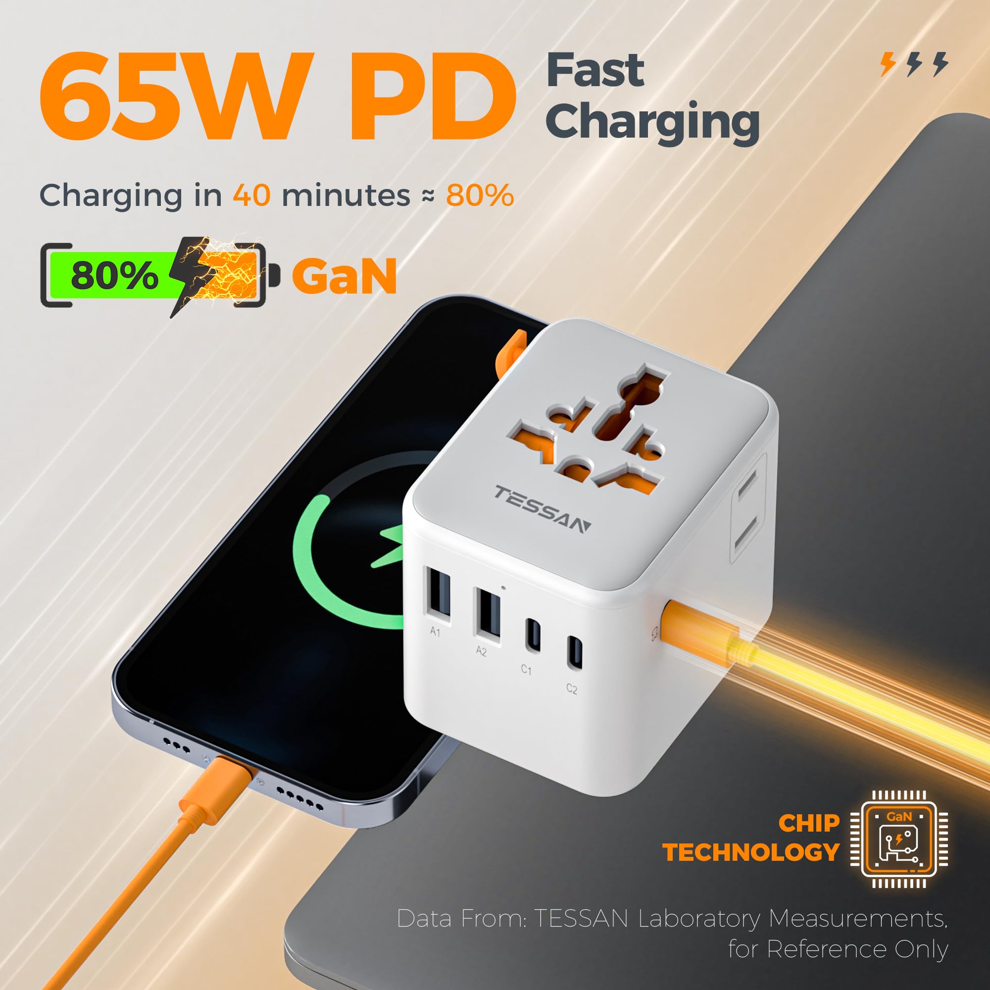 Five USB ports including USB-C for versatile device charging.