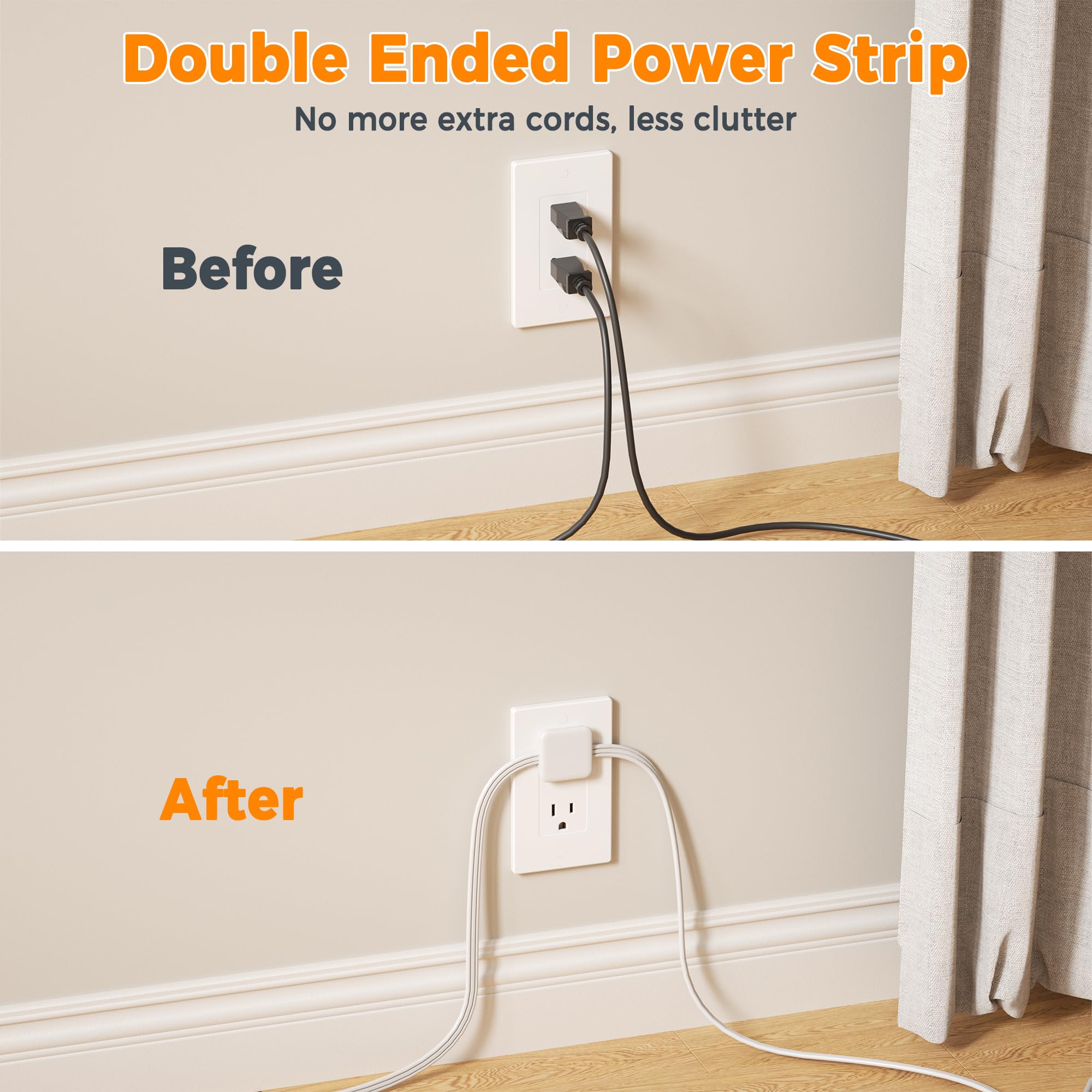 TESSAN end cords extend 6 ft for flexible routing