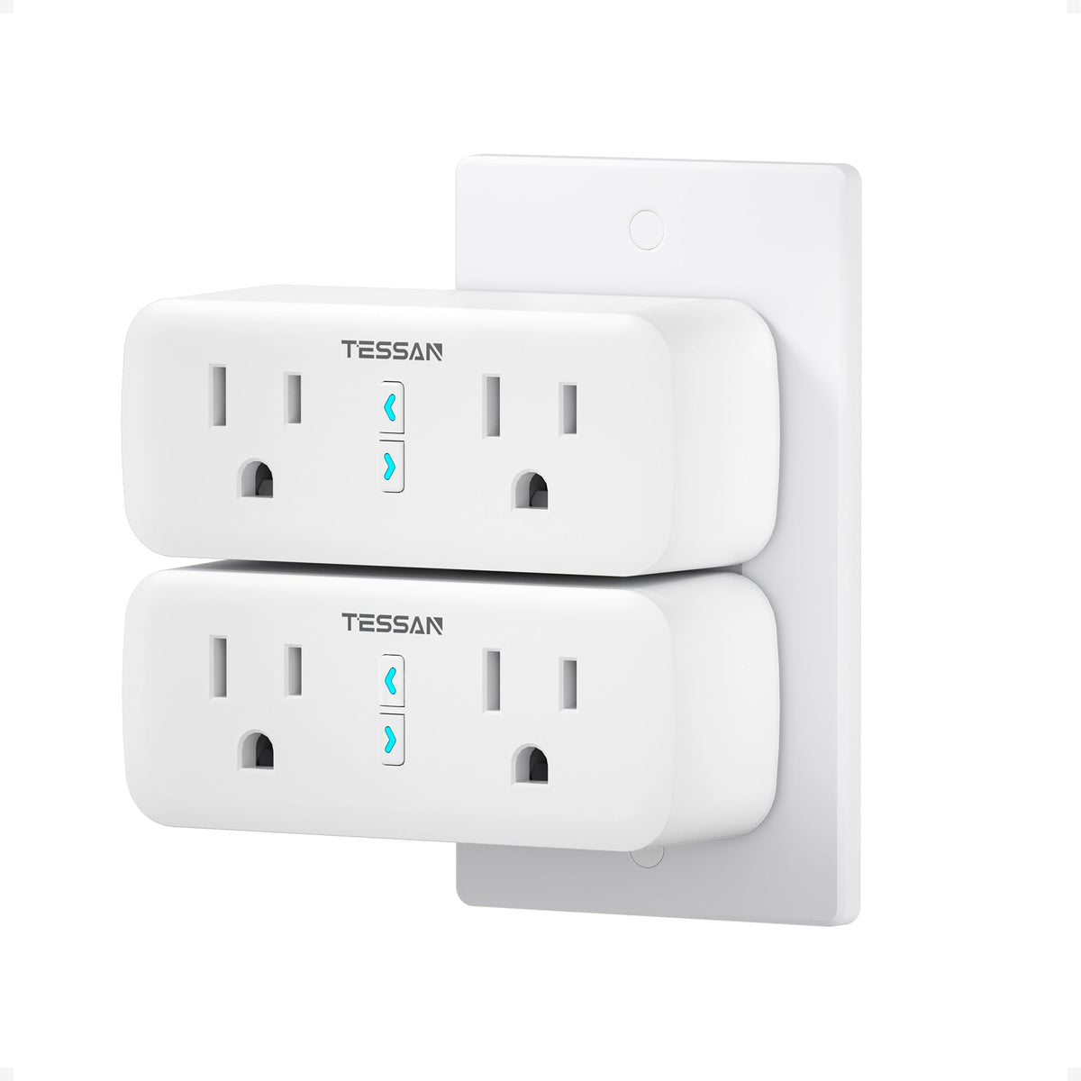 TESSAN two-pack smart plugs with dual sockets ready for quick setup