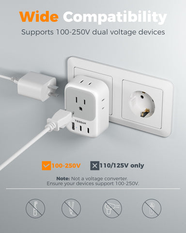 TESSAN cruise-ready adapter with multiple ports on board.