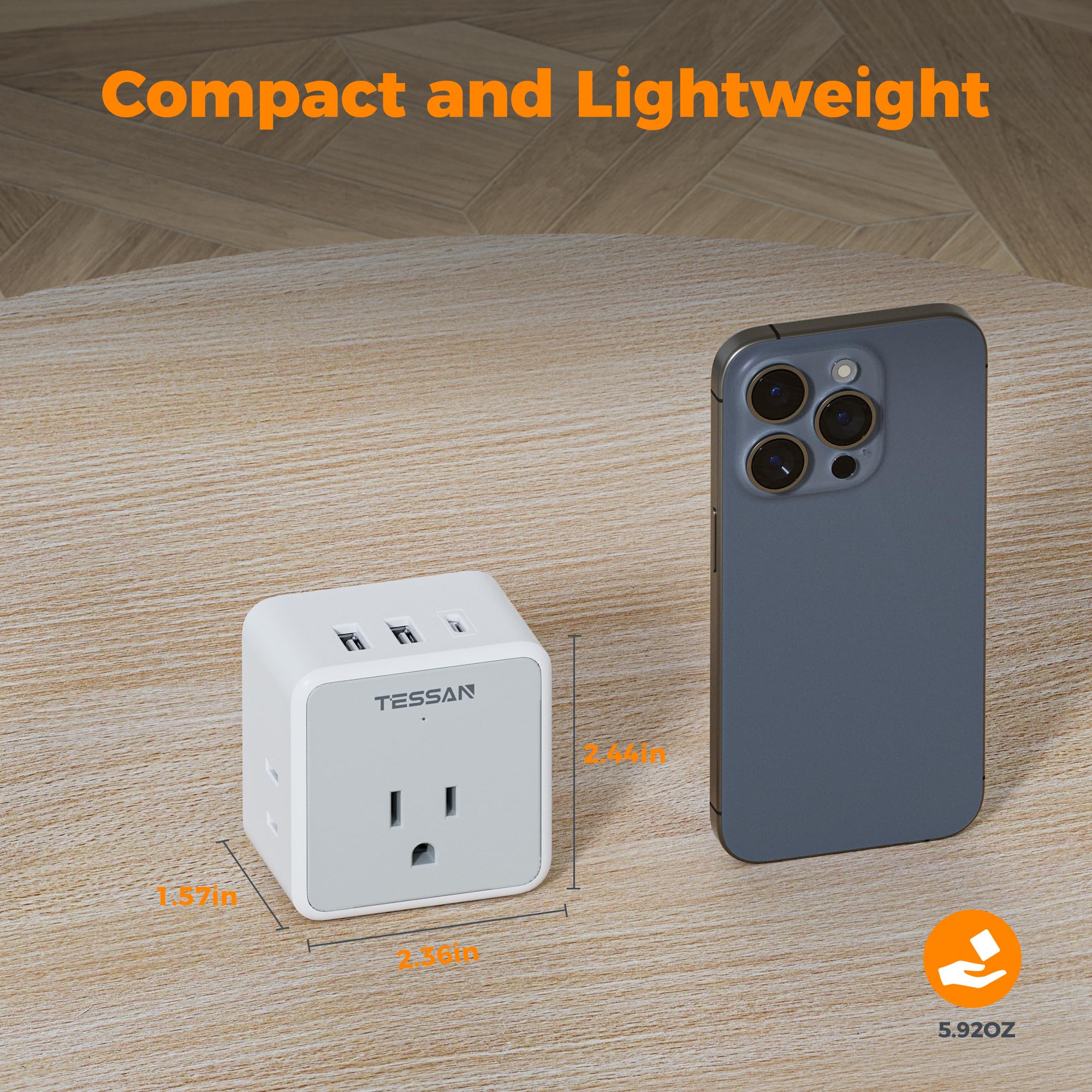 TESSAN compact design fits easily in a backpack.