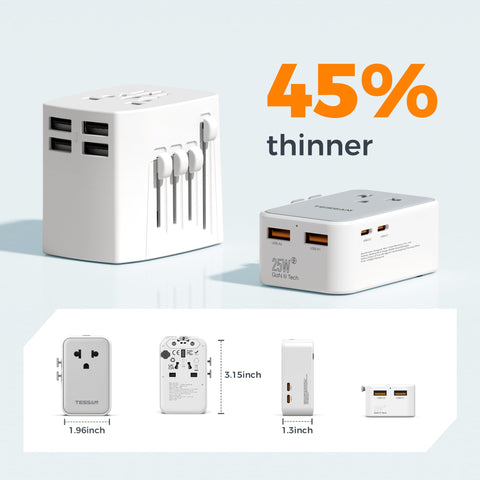 TESSAN USB-C ports provide up to 25W single-port speed.