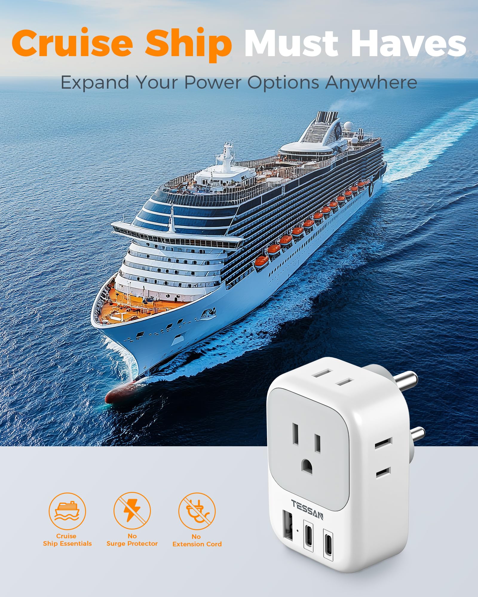 TESSAN adapter in use across multiple regions including India and nearby countries