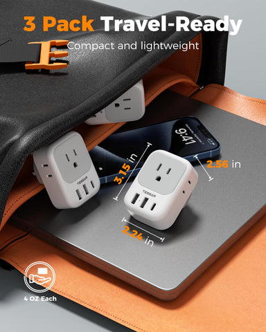 7-in-1 Tessan adapter setup powers up to seven devices at once.