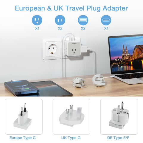 TESSAN USB-C port for fast charging on the go.