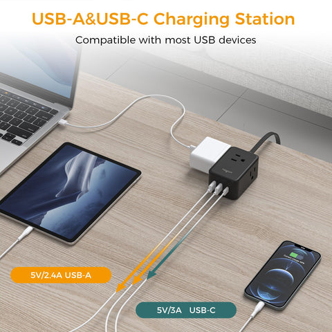TESSAN USB-C port detail showing versatile charging option