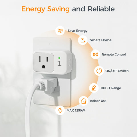 TESSAN wireless remote outlet compact-design fits a crowded power strip