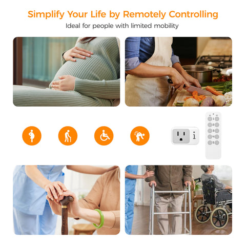 TESSAN wireless remote outlet magnetic-mount keeps the unit within reach