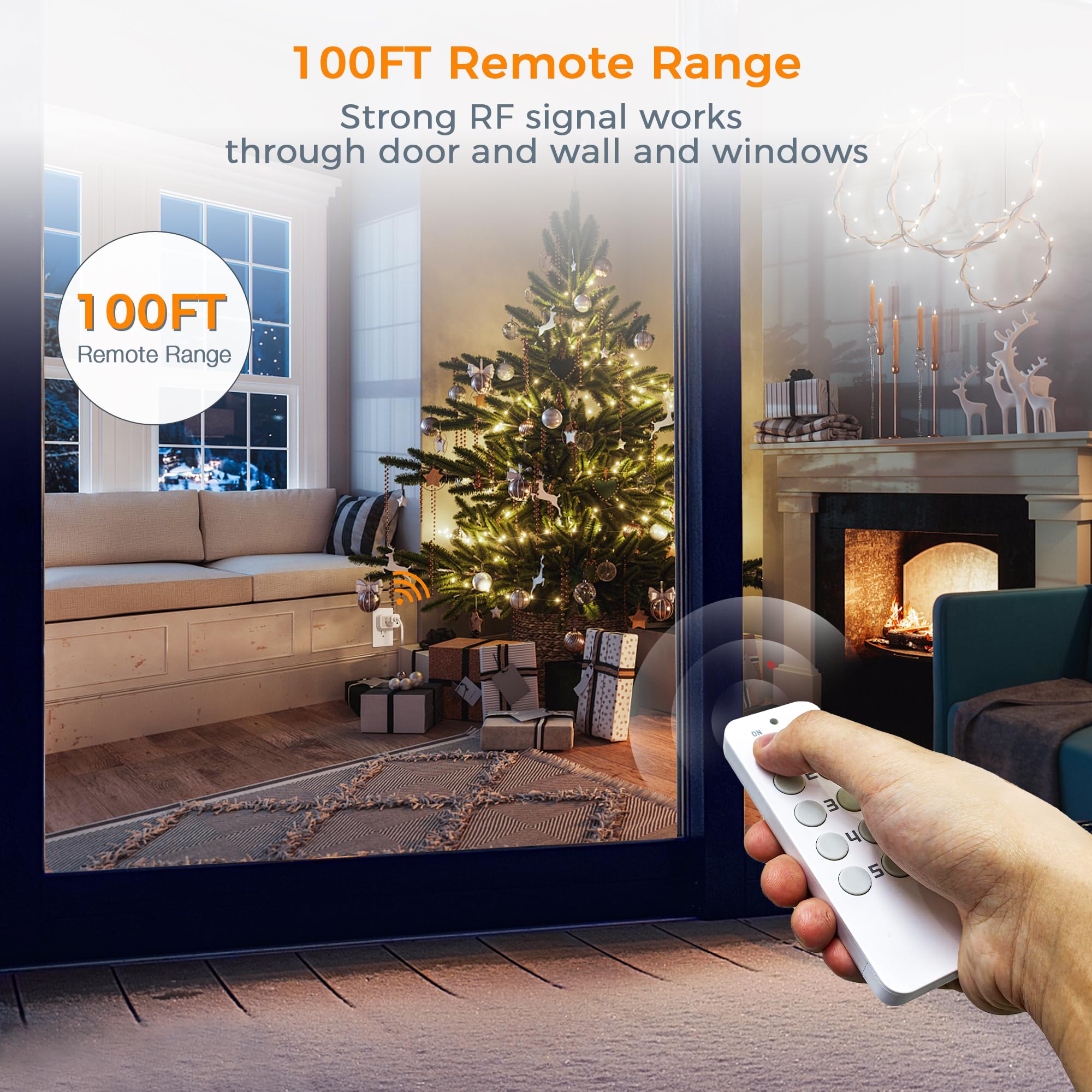 TESSAN wireless remote outlet remotes demonstrate convenient dual control of devices