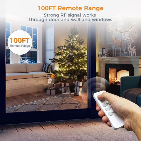 TESSAN wireless remote outlet remotes demonstrate convenient dual control of devices