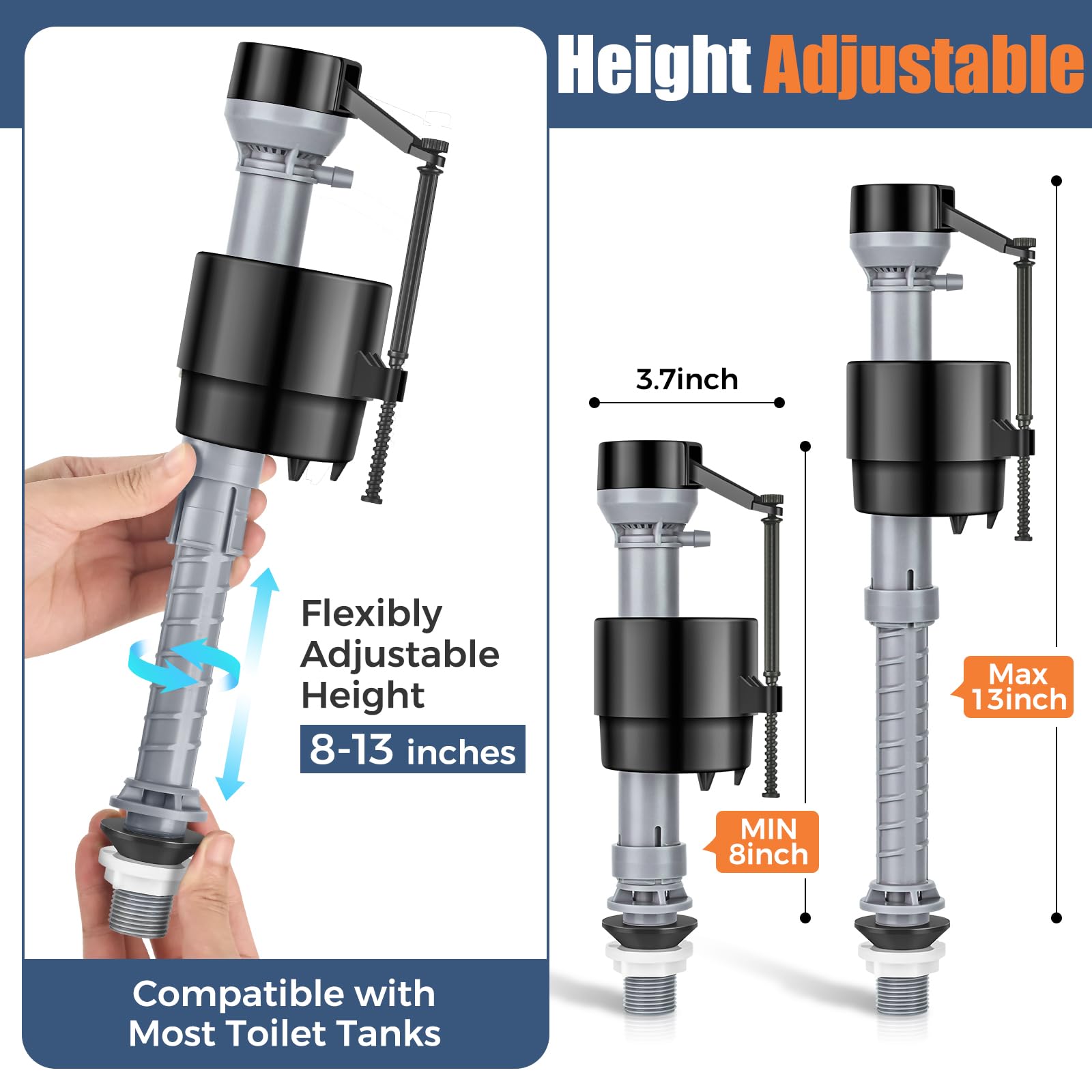 TEVIORA 2-inch-flapper delivers reliable, leak-free operation.
